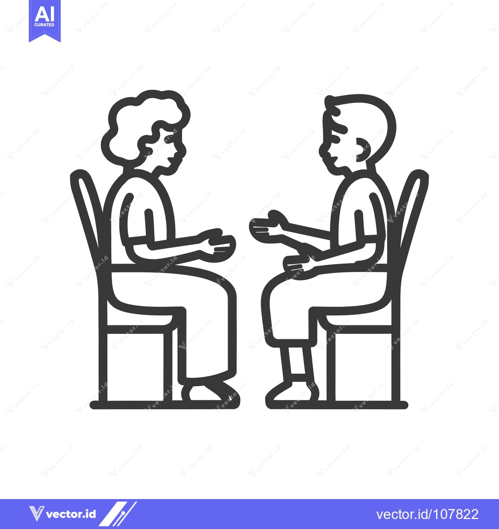 Premium Vector dari Two People Sitting Opposite Each Other in Chairs