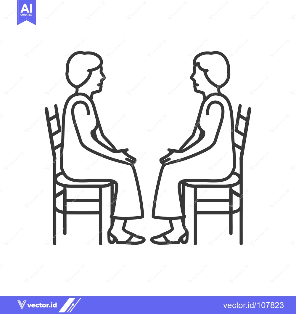 Premium Vector dari Two People Sitting Opposite Each Other on Chairs