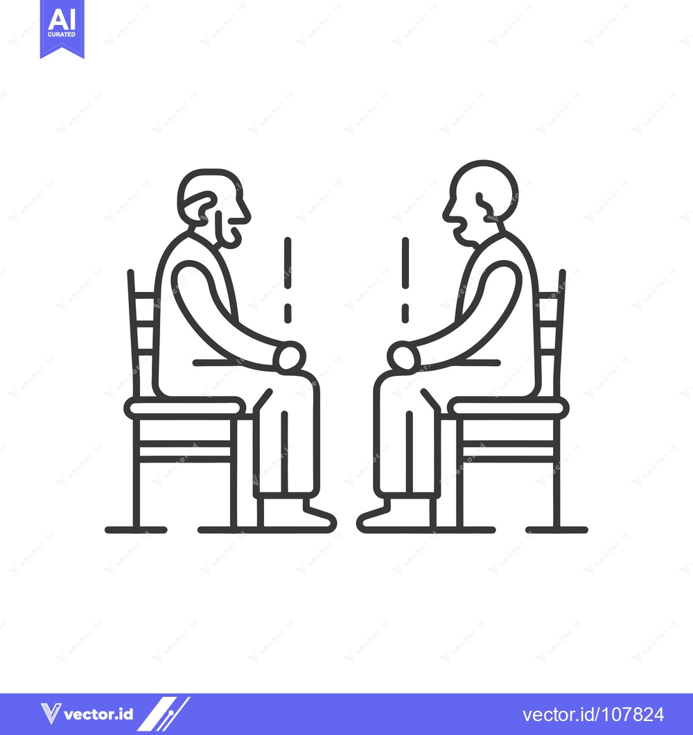 Premium Vector dari Two People Sitting Opposite Each Other on Chairs