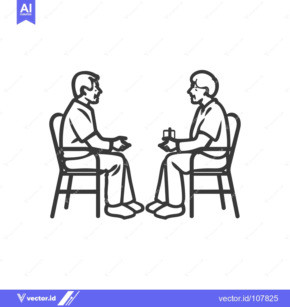 Premium Vector dari Two People Sitting Opposite Each Other, One Holding a Gift