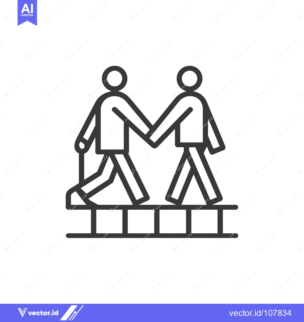 Premium Vector of Two People Walking Hand-in-Hand on a Platform