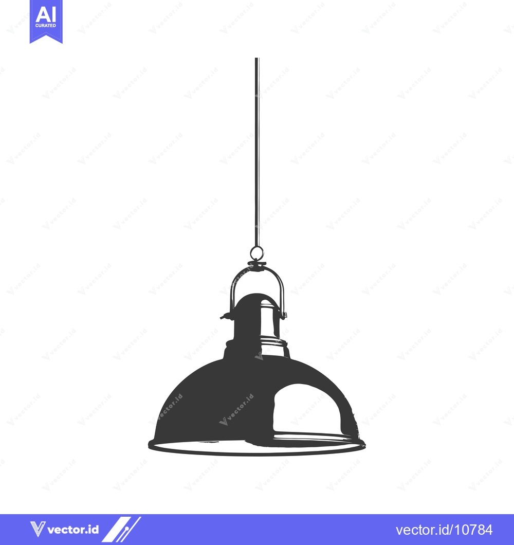 Premium Vector dari A Black and White Sketch of a Hanging Pendant Light