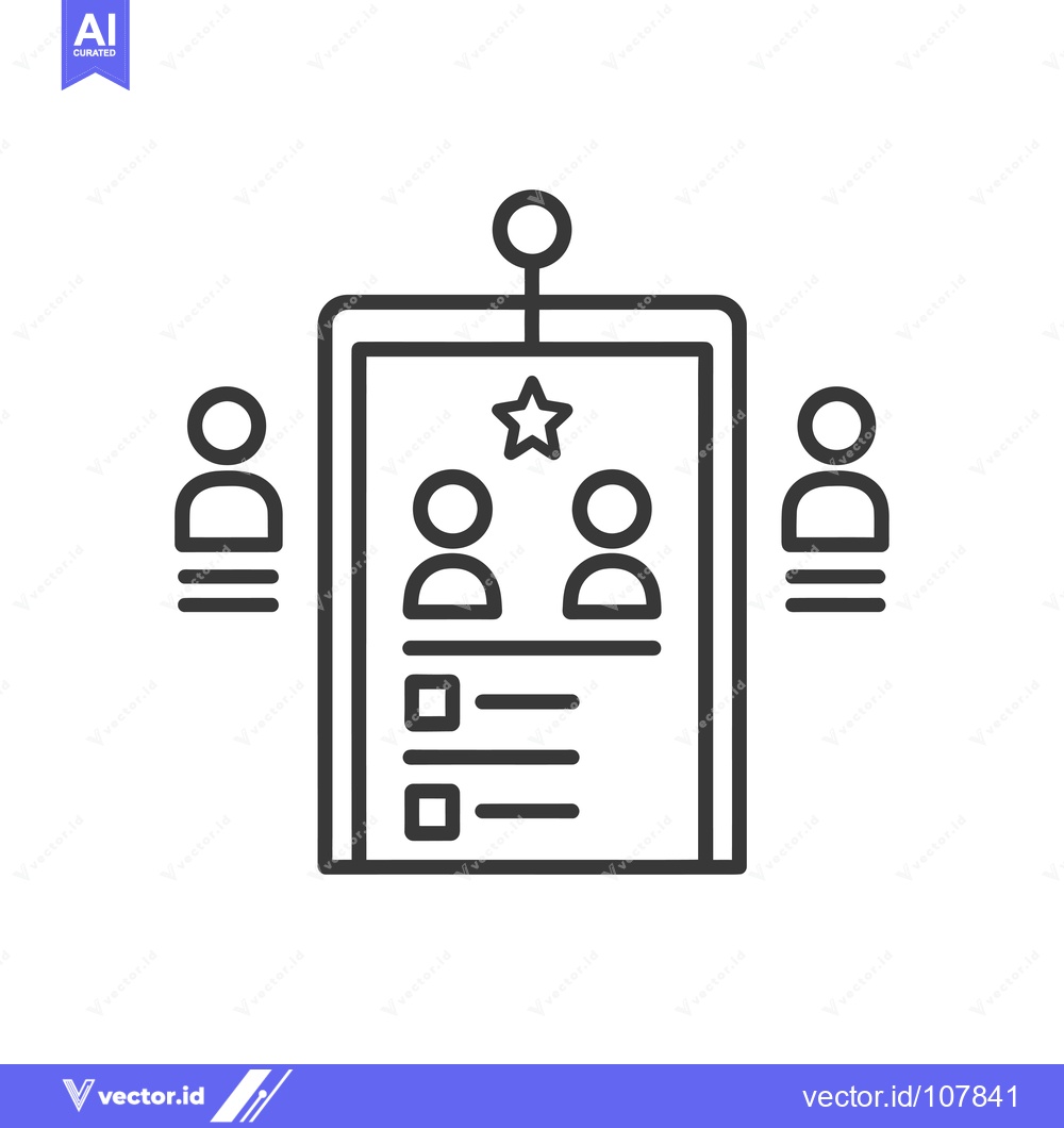 Premium Vector dari Two People with a Star and a Form on a Badge