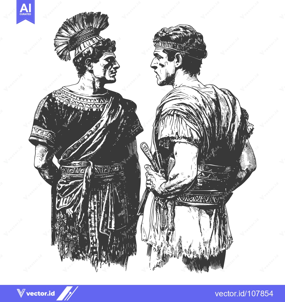Premium Vector of Two Roman Soldiers Facing Each Other