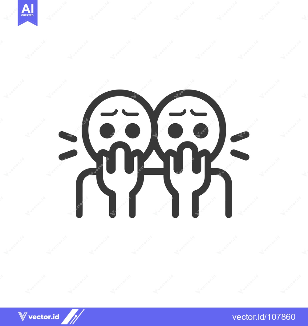 Premium Vector dari Two Sad Emojis Covering Their Mouths