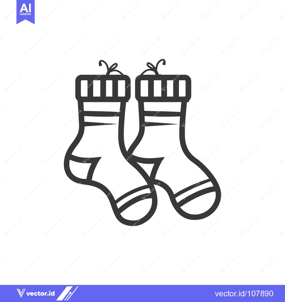 Premium Vector of Two Simple Black Outline Socks