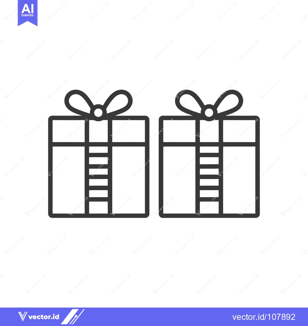 Premium Vector dari Two Simple Outline Gift Boxes with Bows
