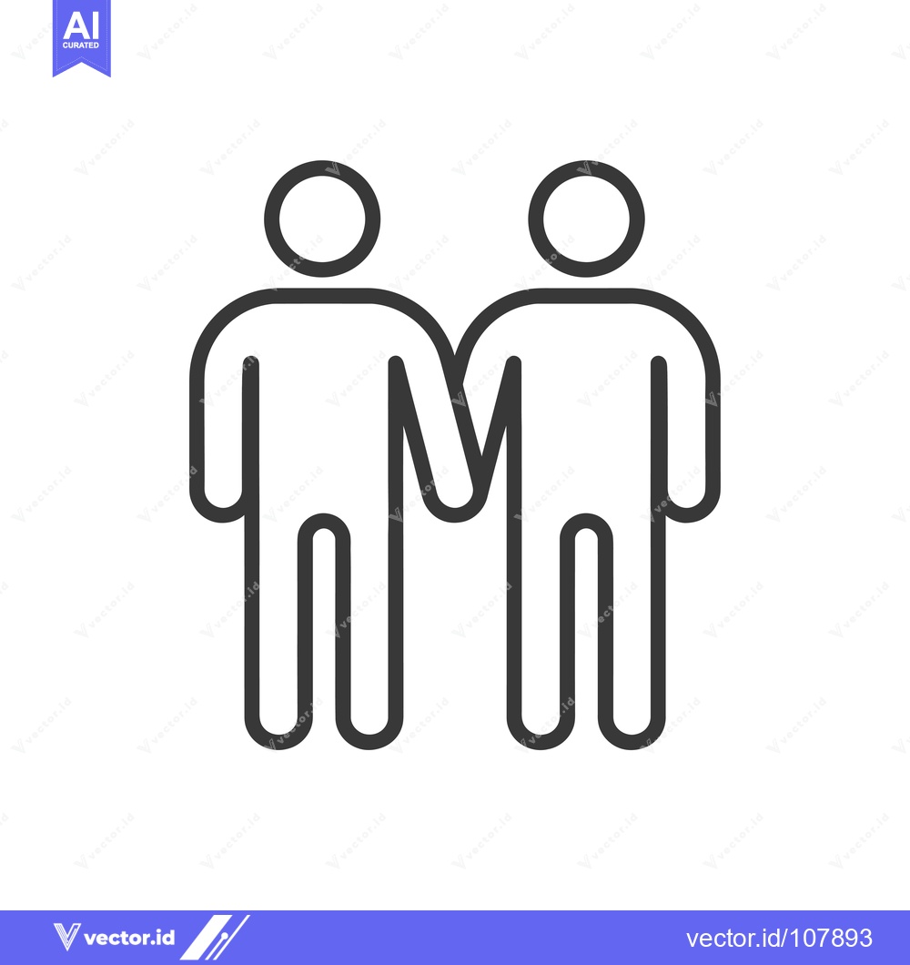 Premium Vector of Two Simple Stick Figures Holding Hands