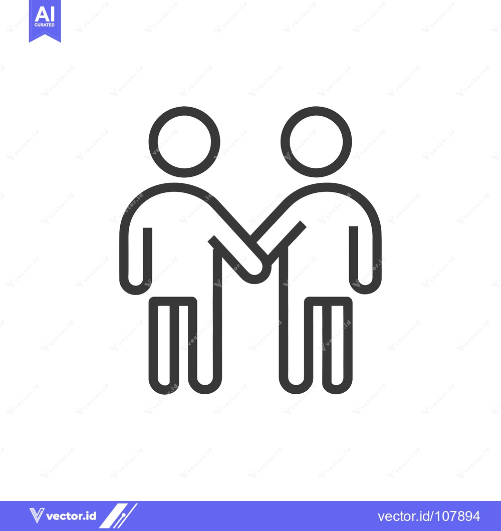 Premium Vector dari Two Simple Stick Figures Shaking Hands