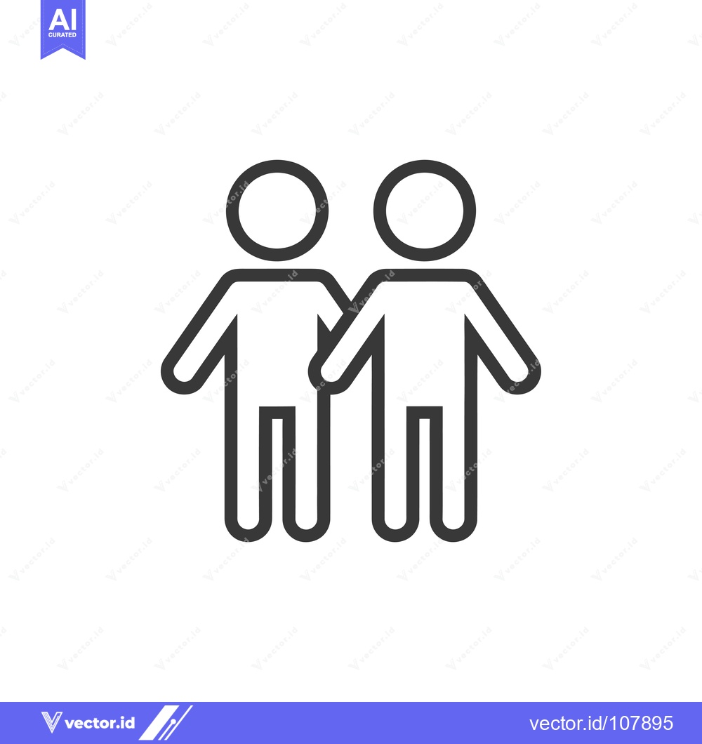 Premium Vector dari Two Simple Stick Figures Standing Side by Side