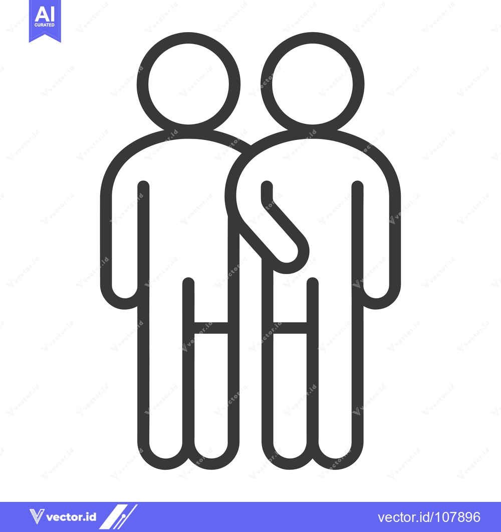 Premium Vector dari Two Simple Stick Figures Standing Together