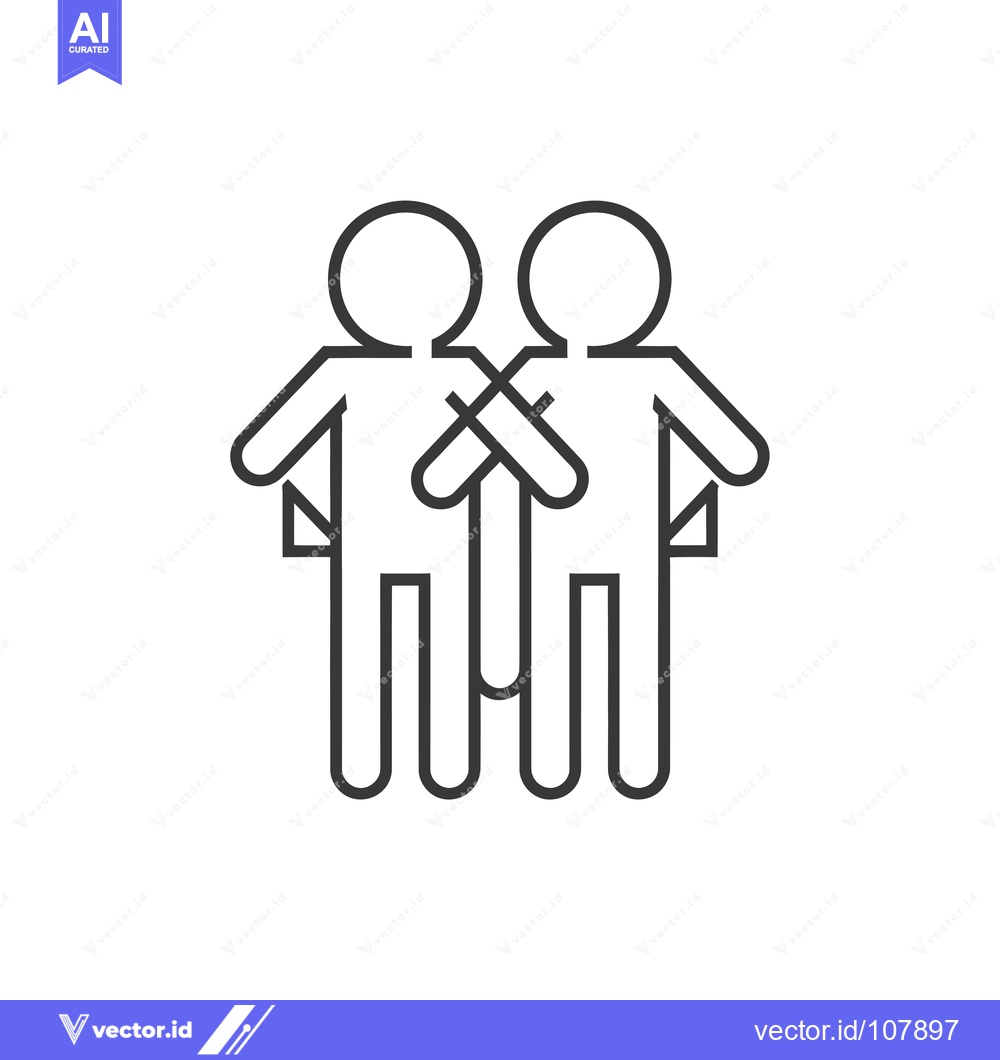 Premium Vector dari Two Simple Stick Figures With Arms Crossed