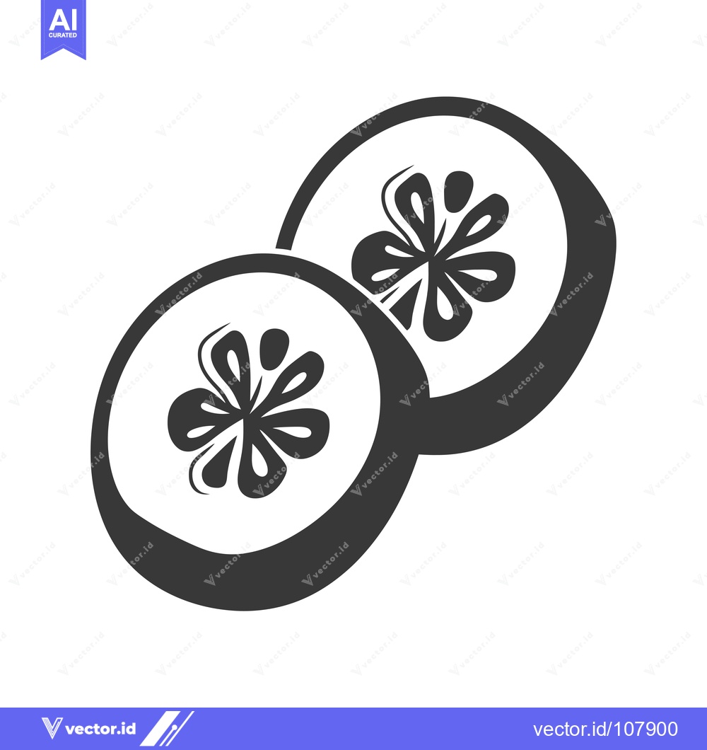 Premium Vector dari Two Sliced Kiwi Fruit with Seeds Depicted in Black and White