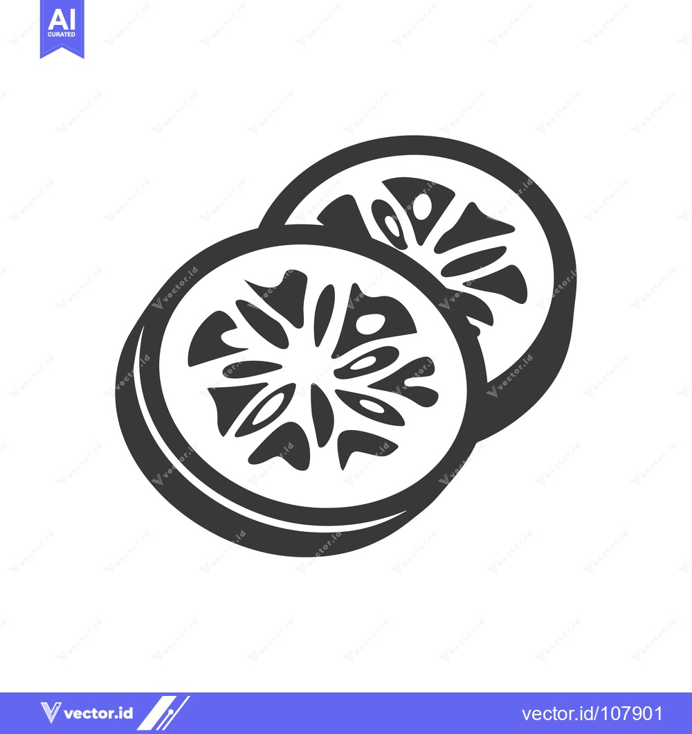 Premium Vector dari Two Slices of Kiwi Fruit in Black and White
