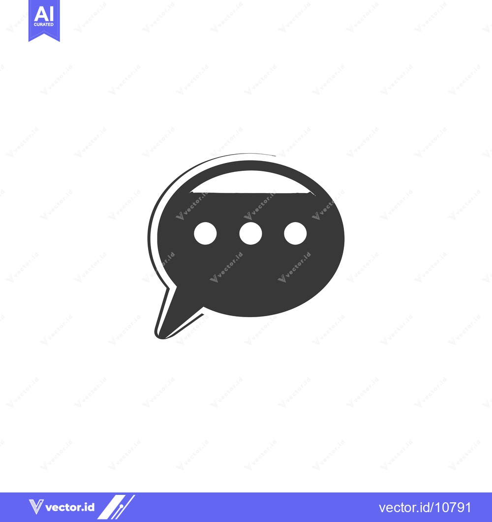 Premium Vector dari A Black and White Sketch of a Speech Bubble with Three Dots