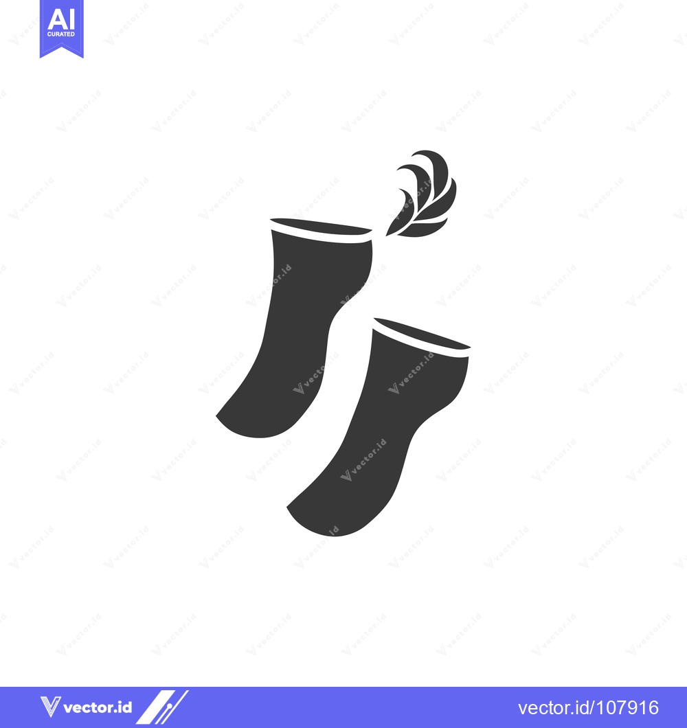 Premium Vector of Two Socks with a Feather on Top