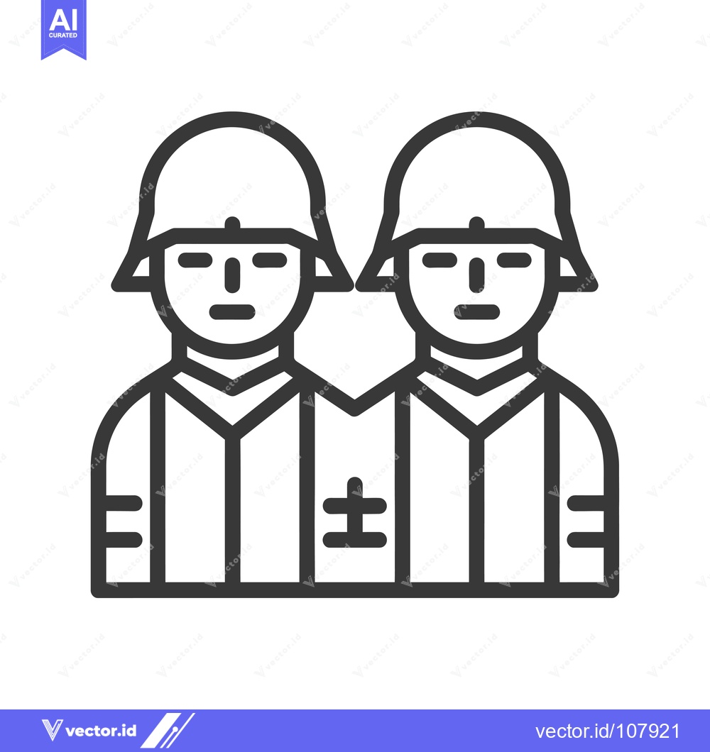 Premium Vector dari Two Soldiers Standing Side by Side in Uniform with Helmets