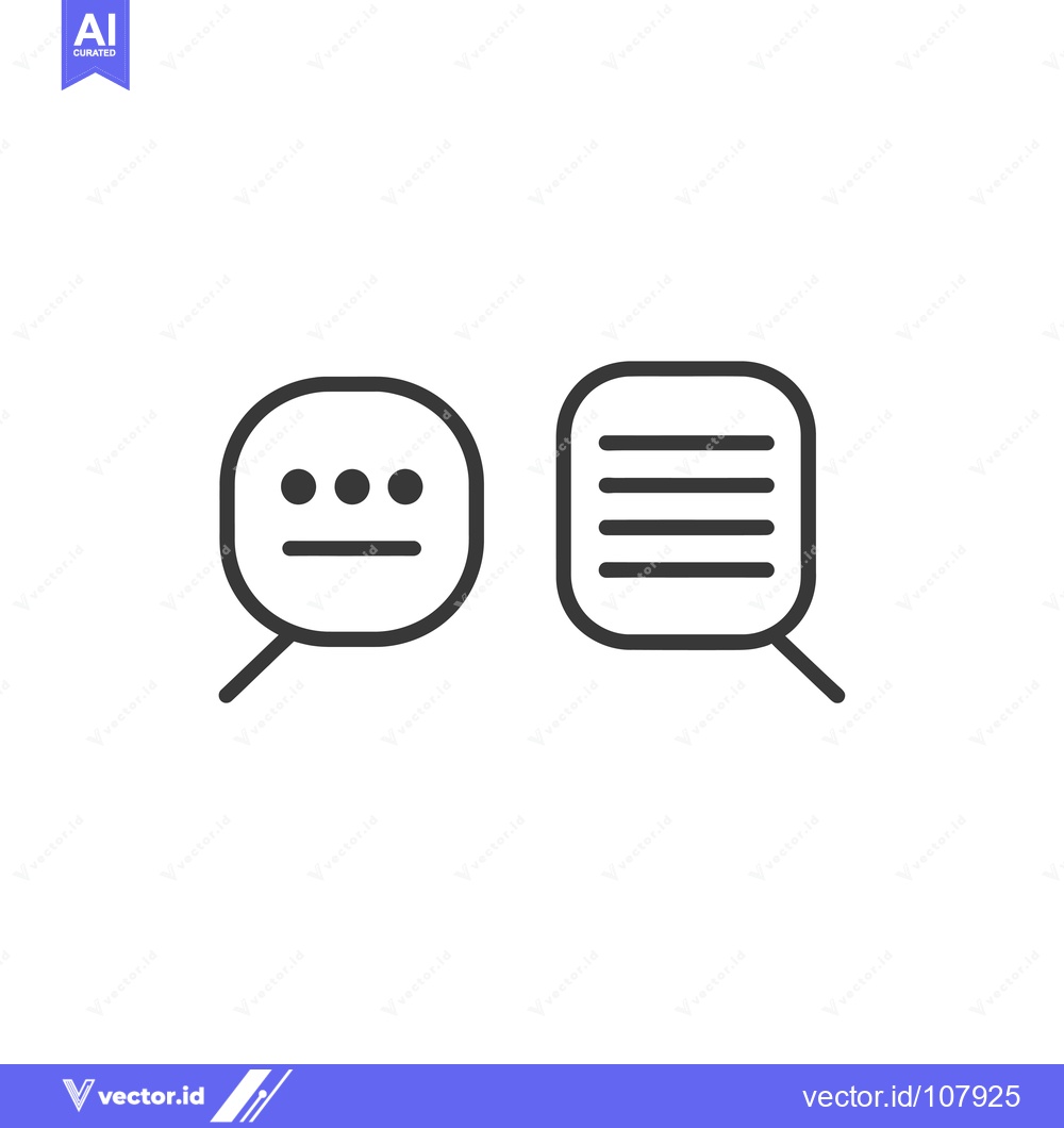 Premium Vector dari Two Speech Bubbles with Text and a Line Underneath