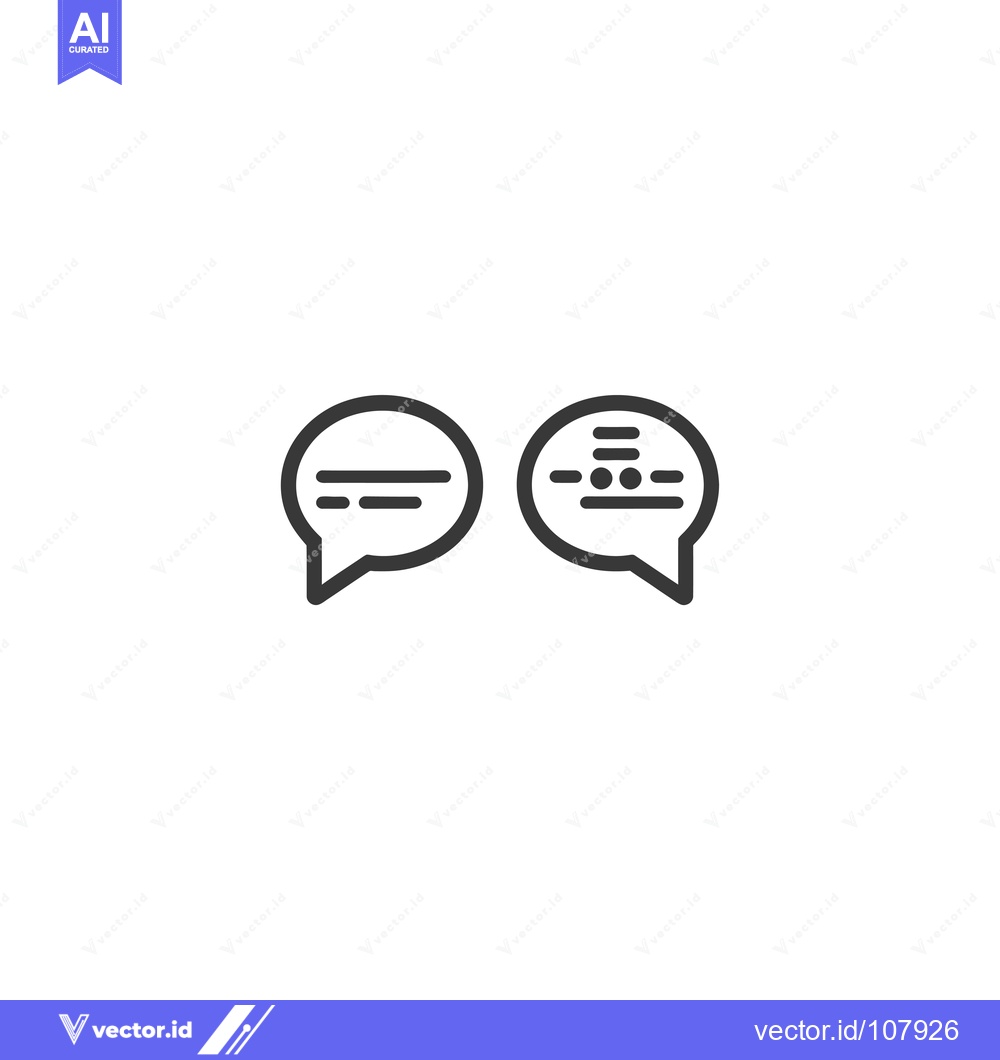 Premium Vector of Two Speech Bubbles with Text and Dots Inside