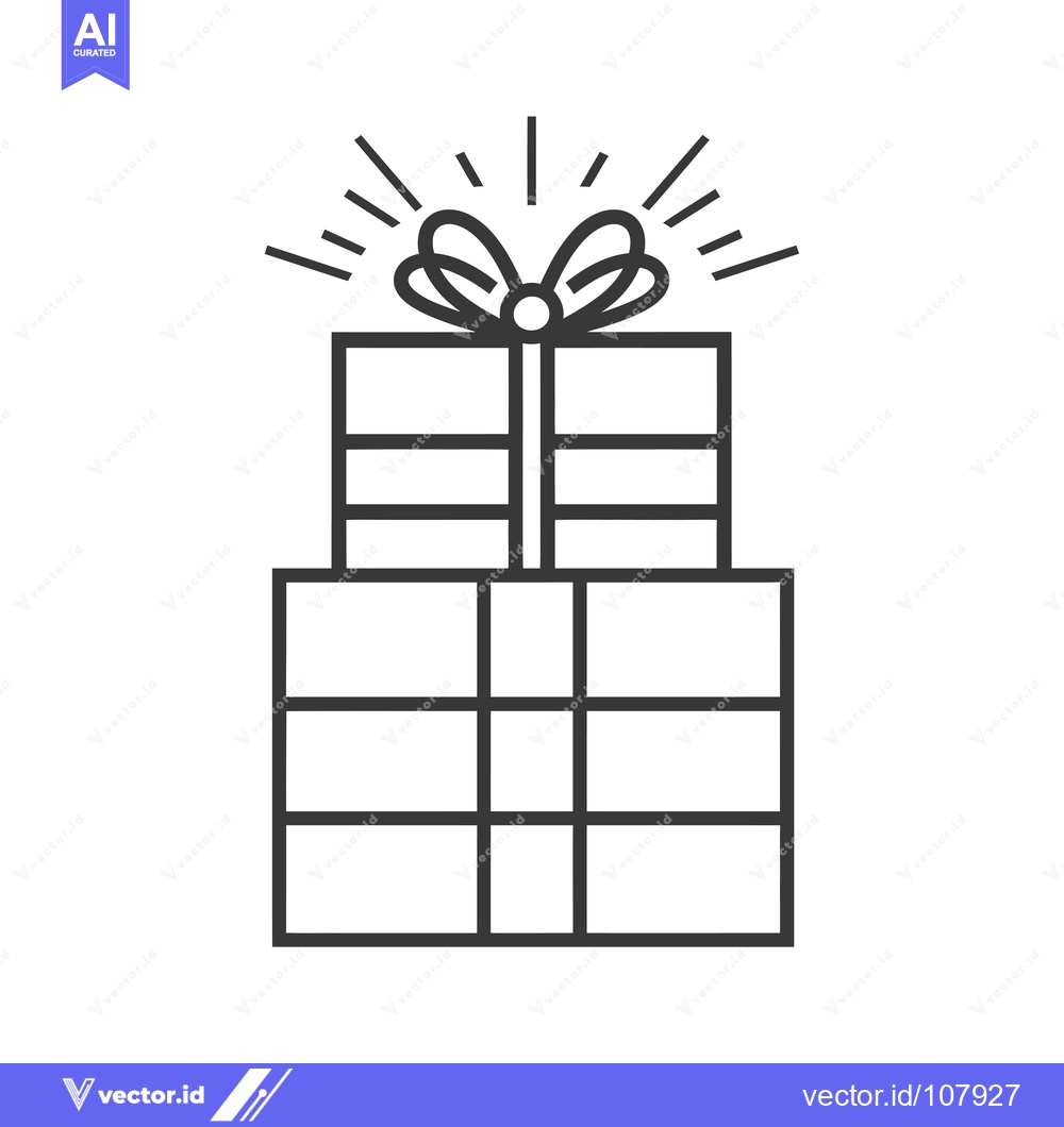 Premium Vector dari Two Stacked Gift Boxes with a Bow and Radiating Lines