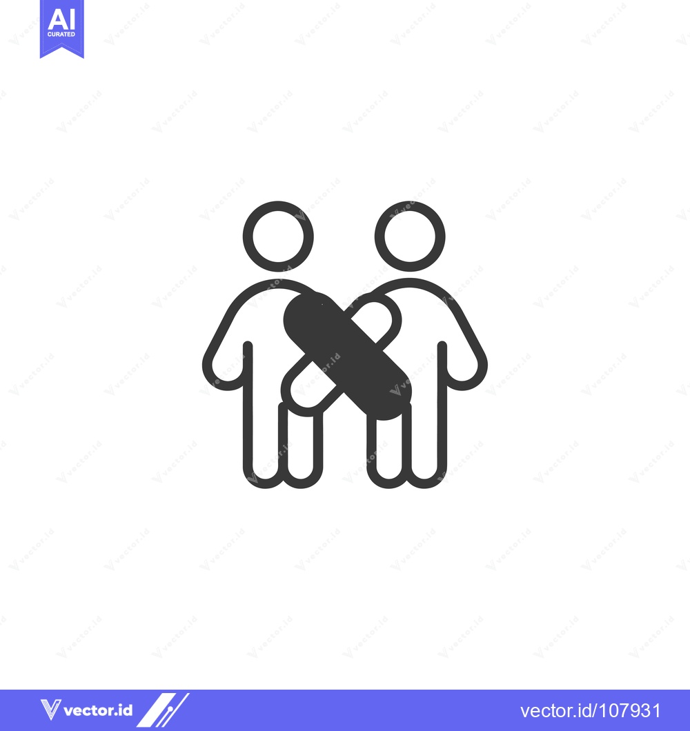 Premium Vector of Two Stick Figures Crossed Out with an X