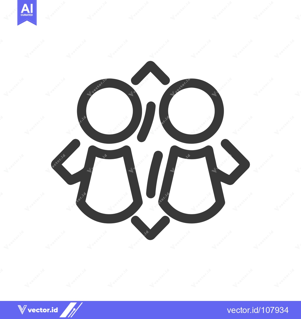 Premium Vector dari Two Stick Figures Facing Each Other with Arrows Above and Below Them