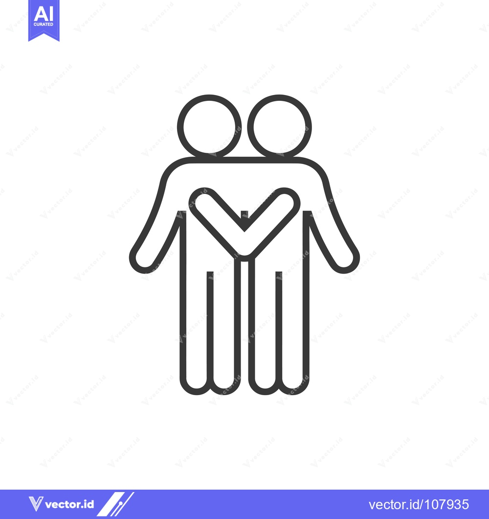 Premium Vector dari Two stick figures forming a heart shape with their arms