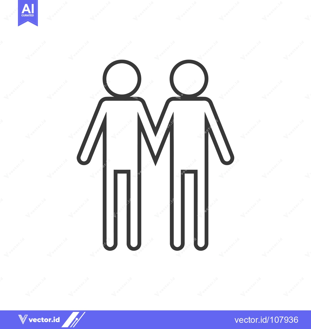 Premium Vector dari Two Stick Figures Holding Hands