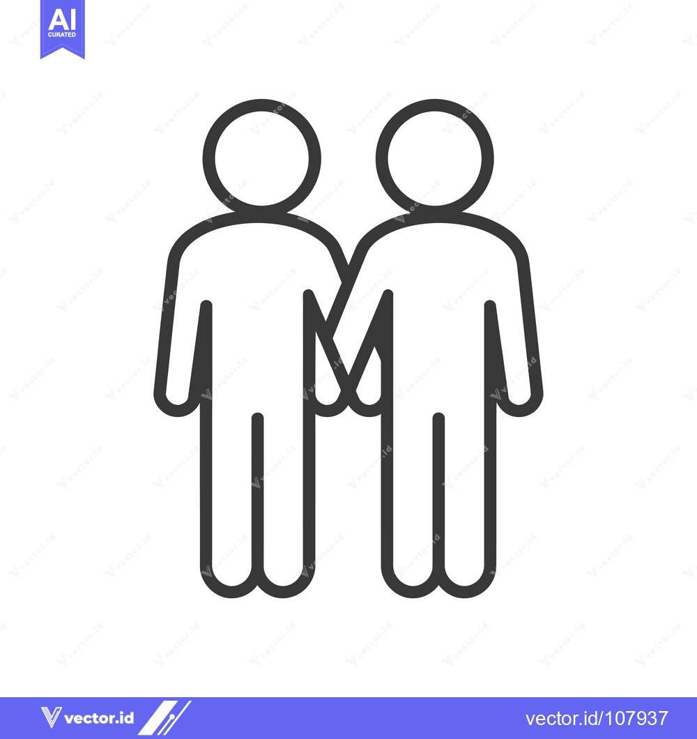 Premium Vector of Two stick figures holding hands