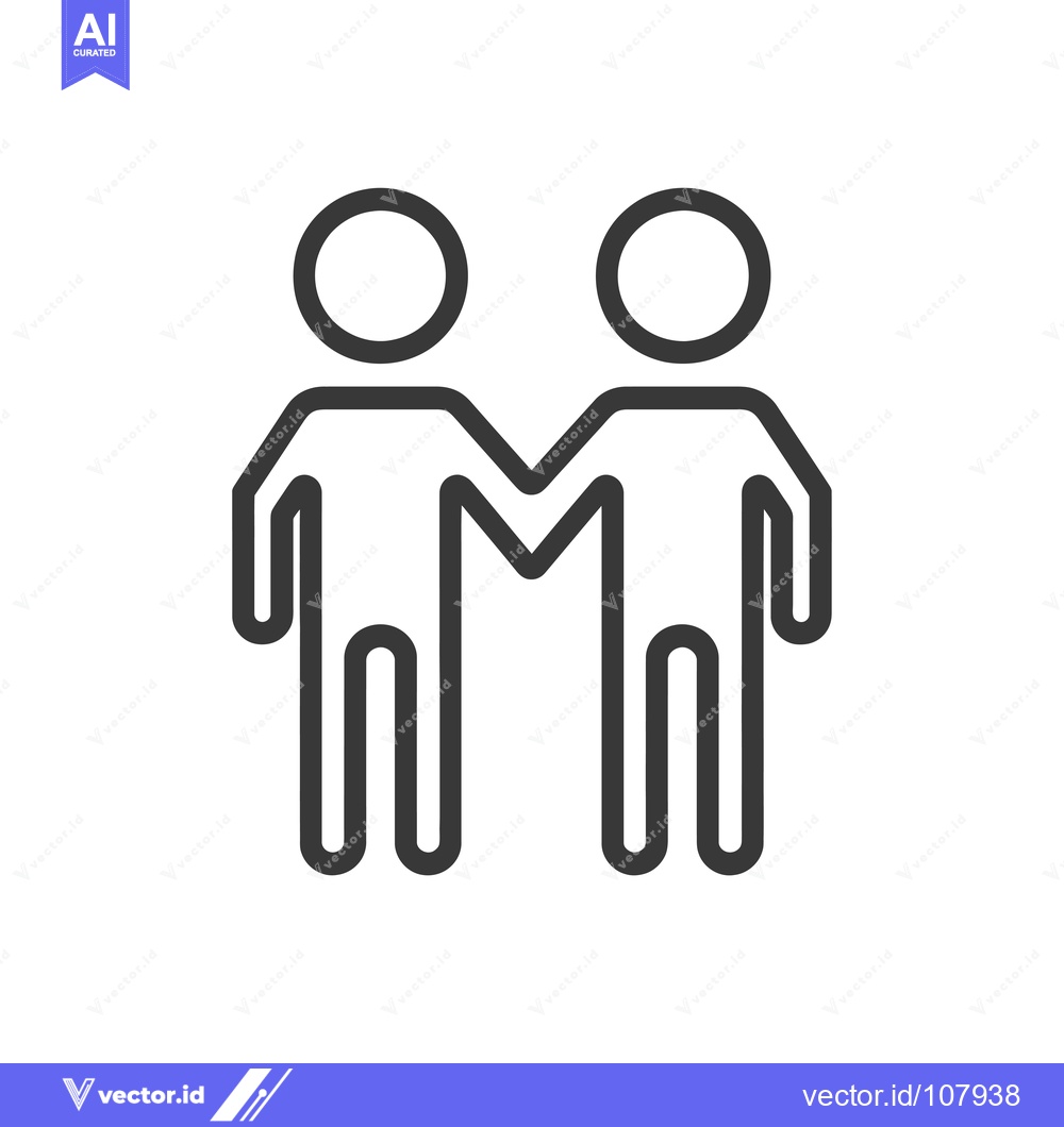 Premium Vector dari Two Stick Figures Holding Hands