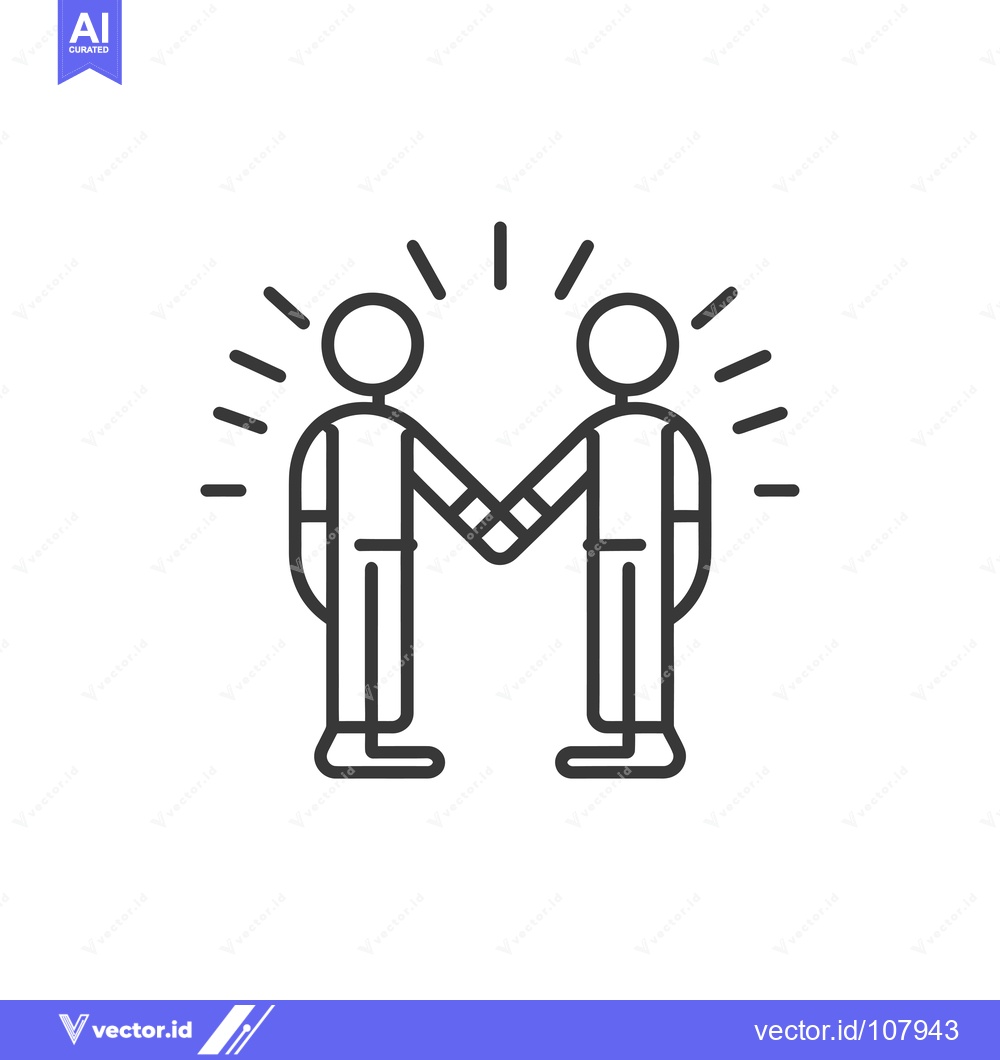 Premium Vector dari Two stick figures holding hands with a shining light above them