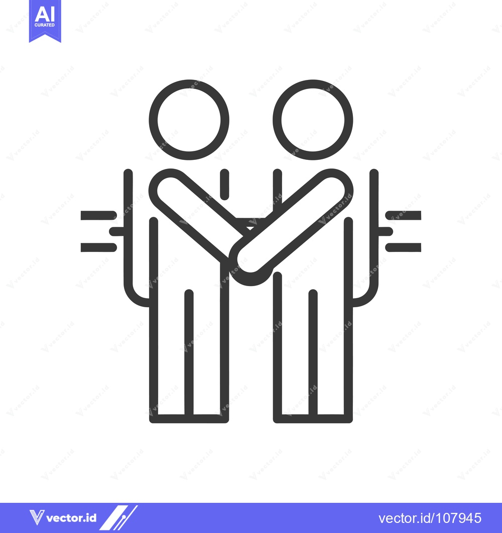 Premium Vector dari Two Stick Figures Hugging Each Other