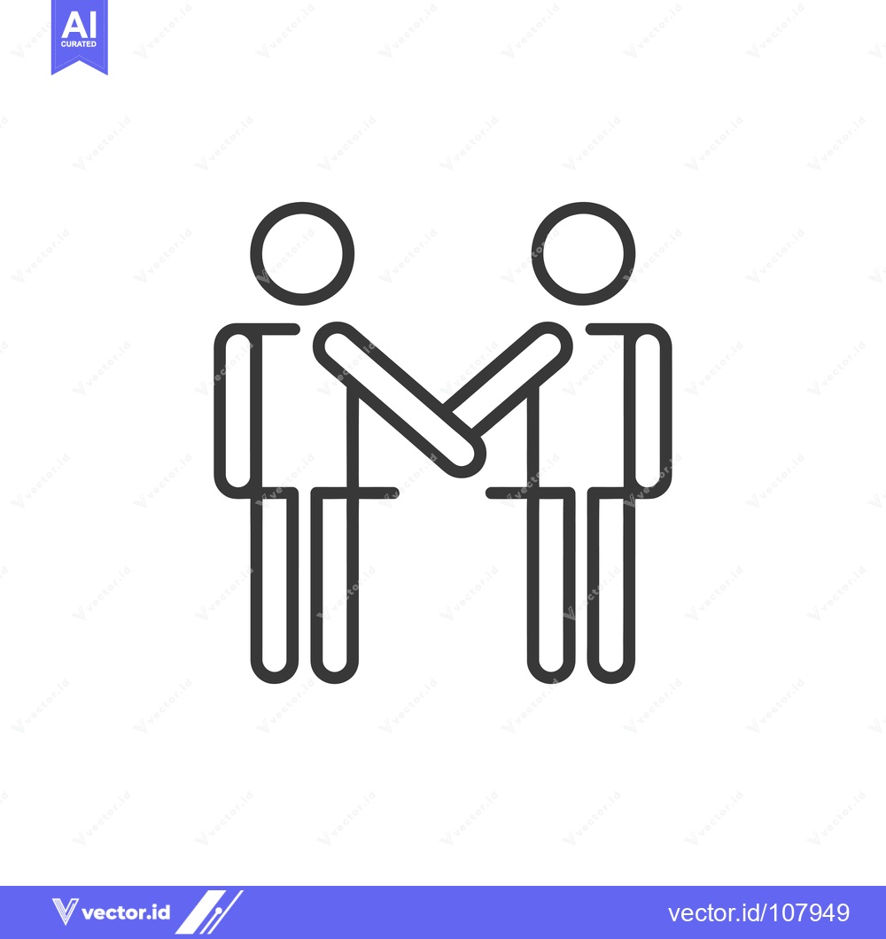 Premium Vector dari Two stick figures shaking hands in agreement