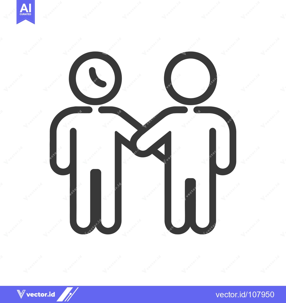 Premium Vector dari Two stick figures shaking hands in agreement