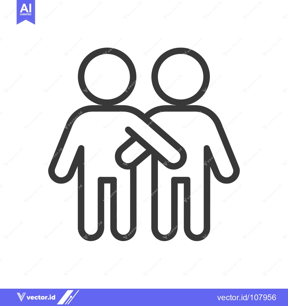 Premium Vector of Two stick figures with arms crossed in a gesture of friendship or unit
