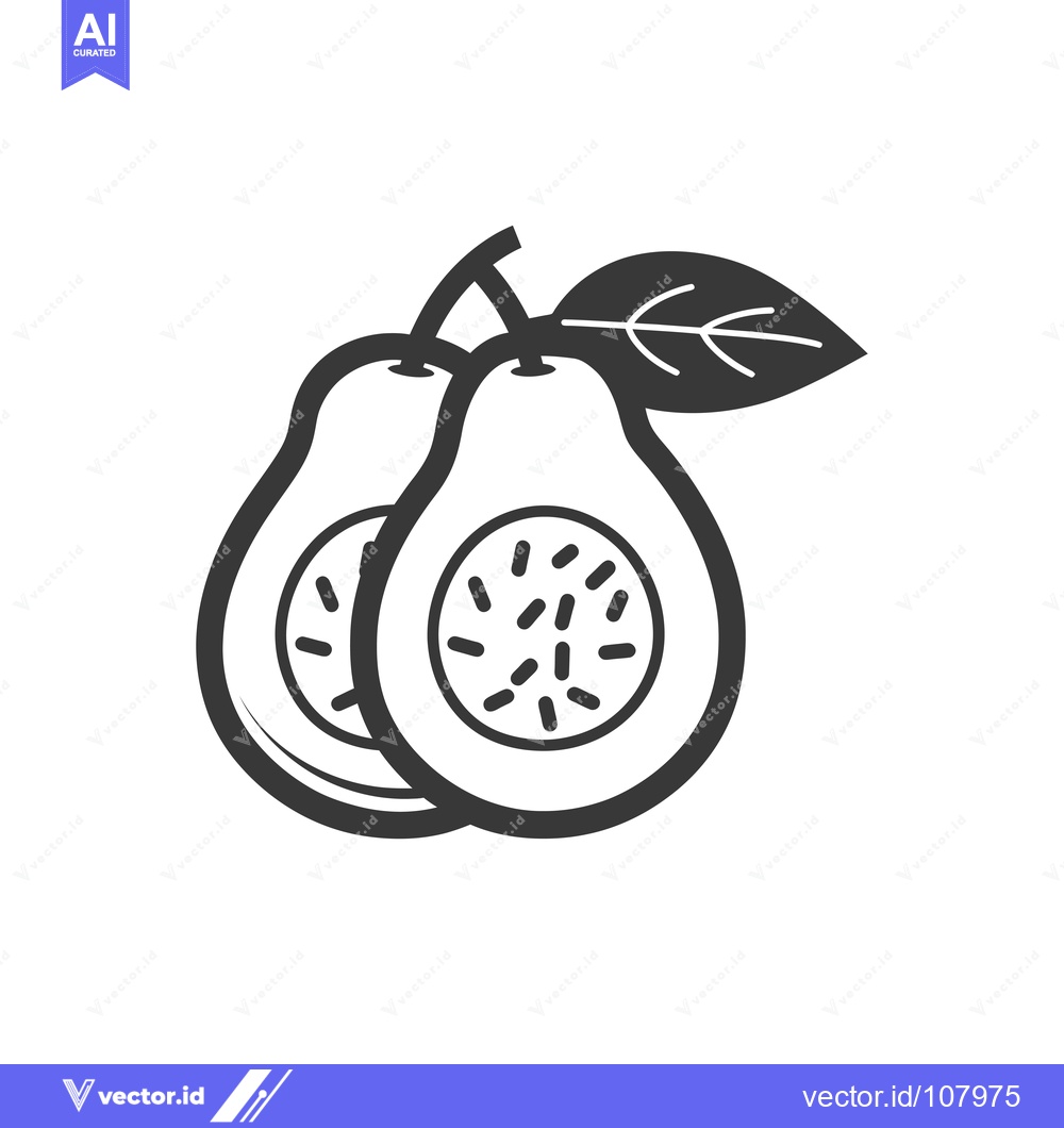 Premium Vector dari Two Whole Avocados with a Single Leaf