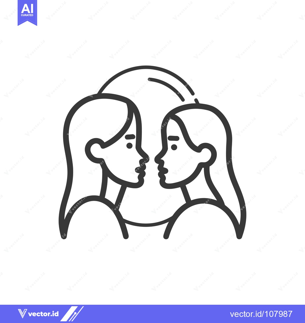 Premium Vector dari Two Women Facing Each Other in a Mirror Reflection