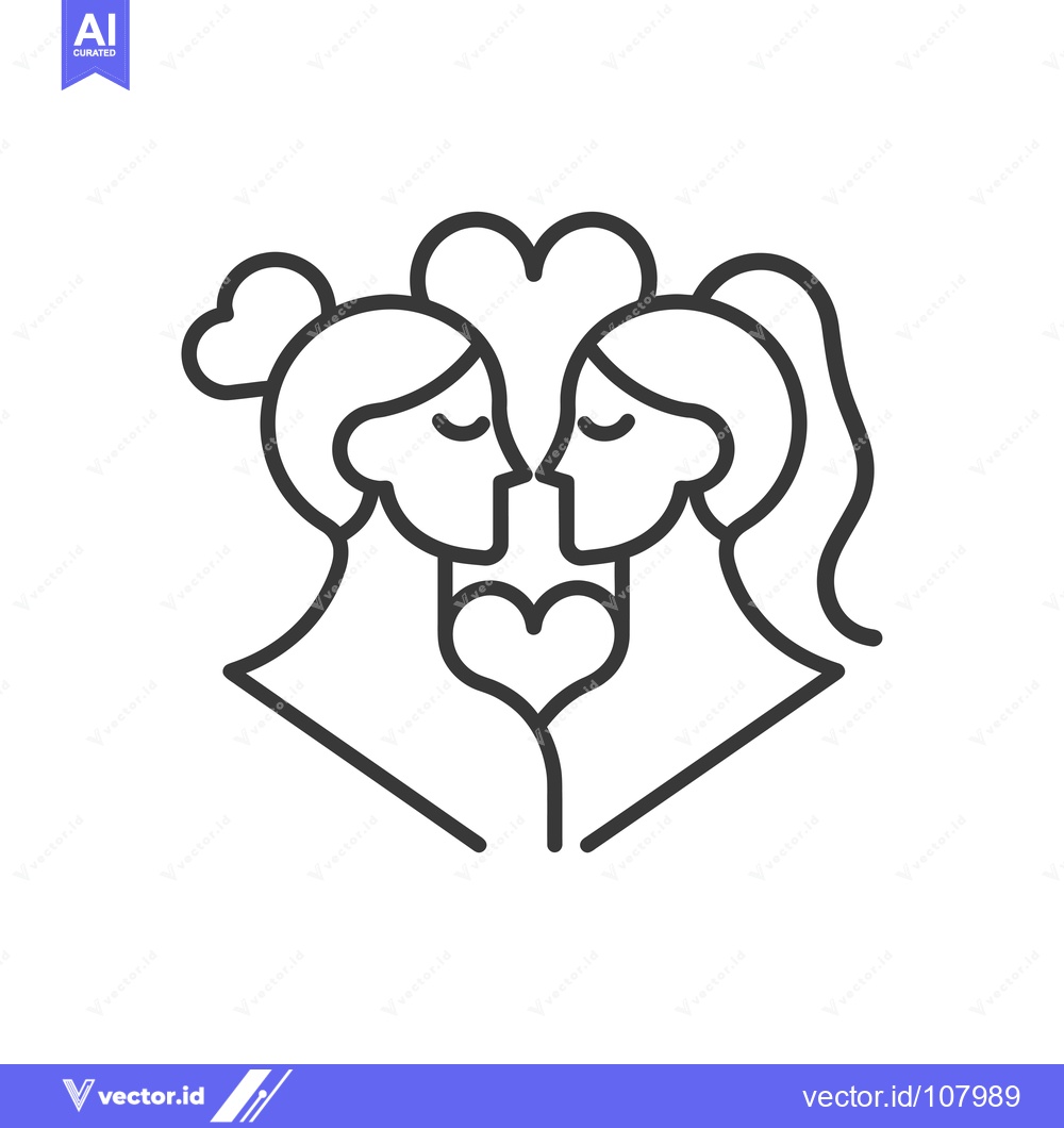 Premium Vector dari Two Women Facing Each Other with Hearts Surrounding Them