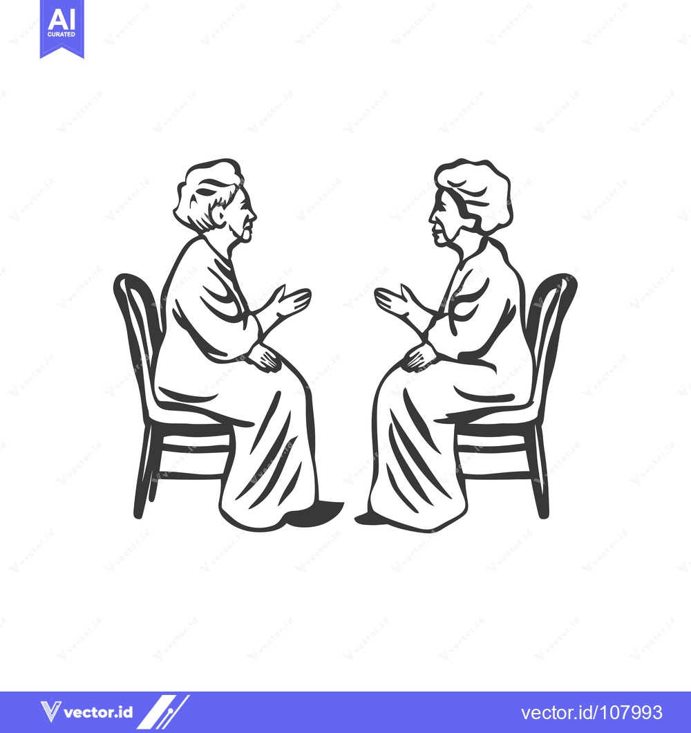 Premium Vector of Two women in chairs facing each other, having a conversation.
