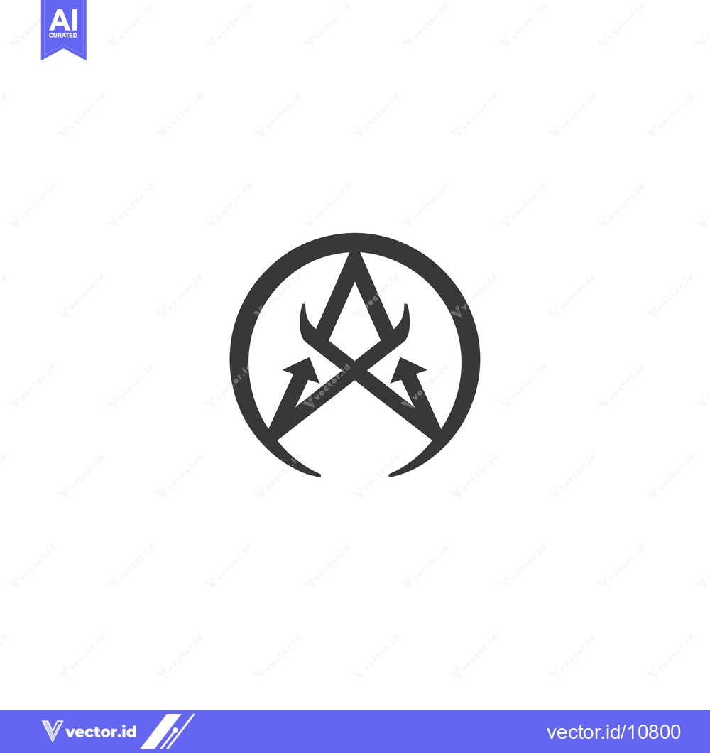 Premium Vector of A Black and White Stylized Arrow Design Encased Within a Circle