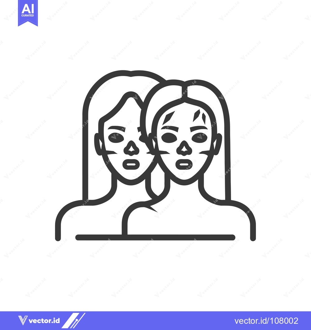 Premium Vector dari Two Women's Faces with Lines and Wrinkles