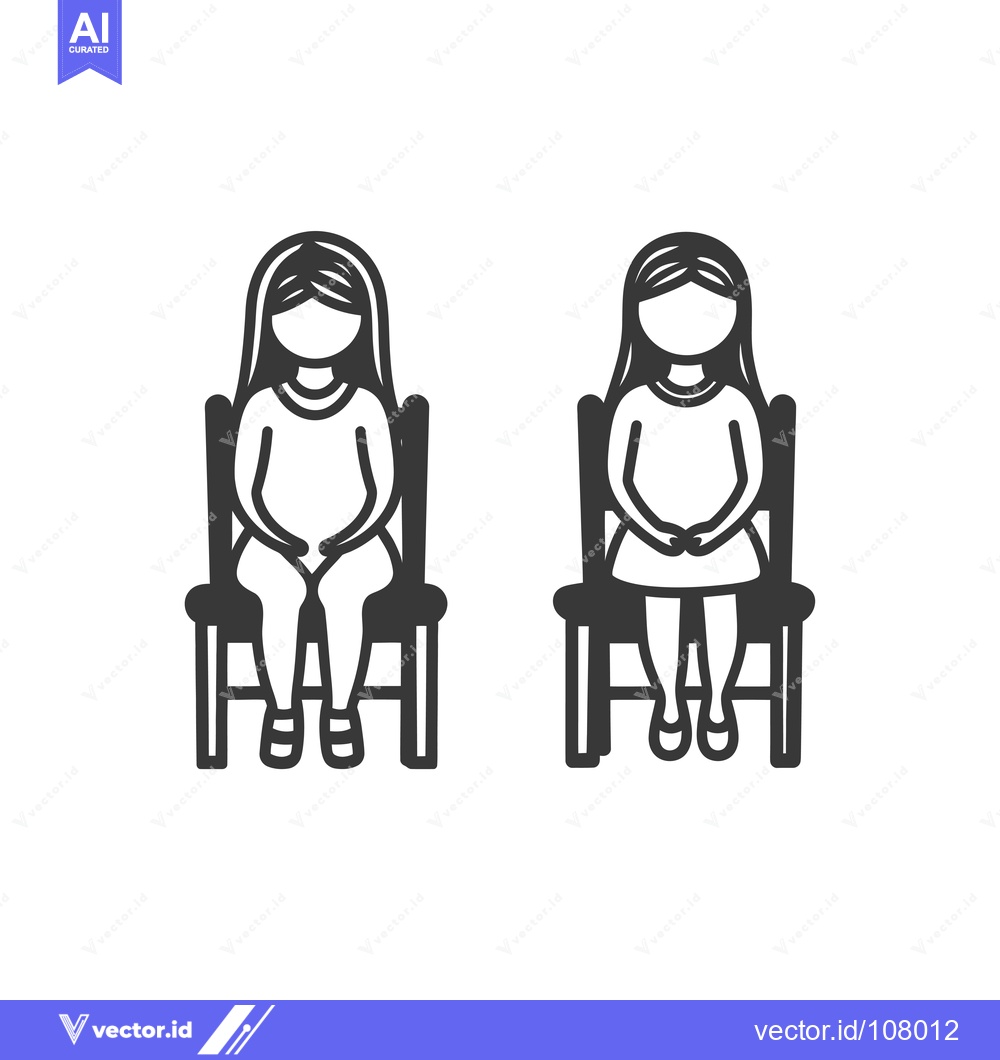 Premium Vector of Two Women Sitting on Chairs, One Overweight and One Thin