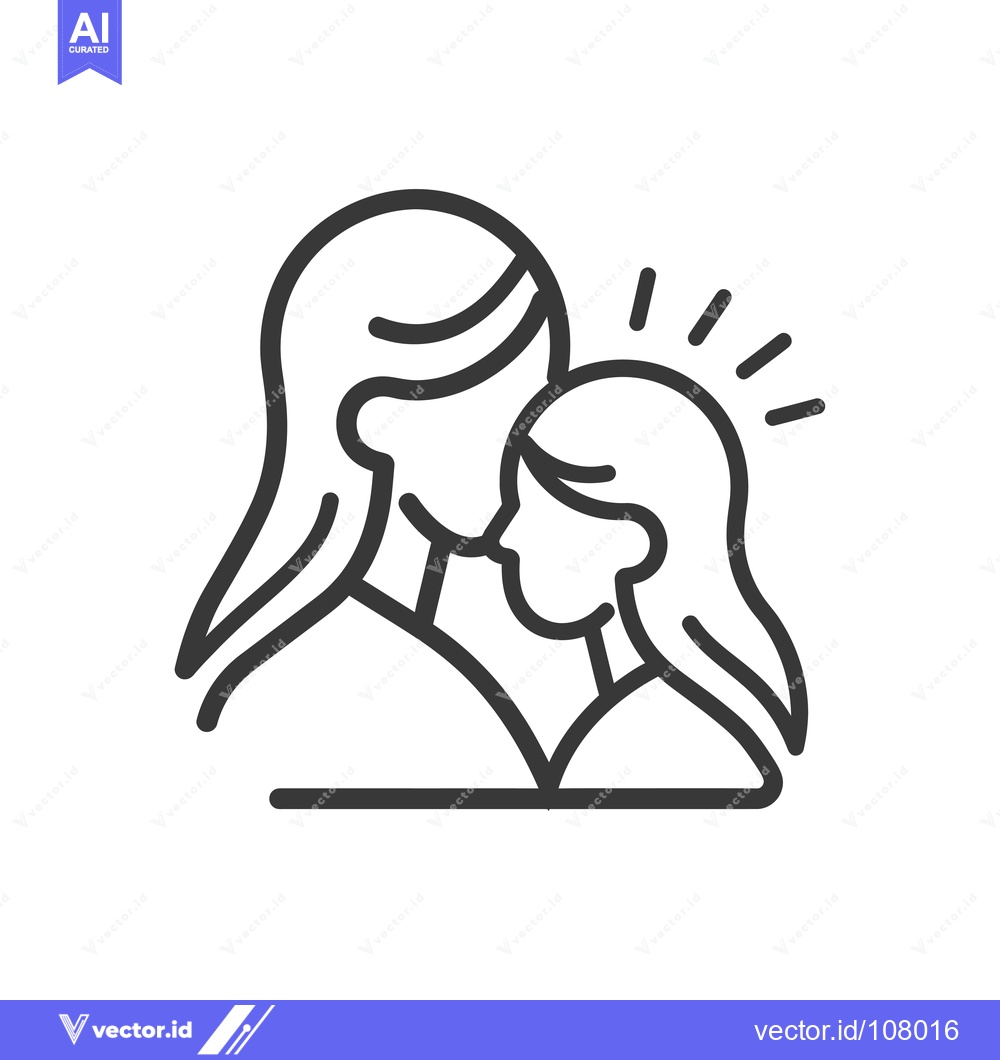 Premium Vector of Two Women with Long Hair, One with a Radiant Glow, Facing Each Other