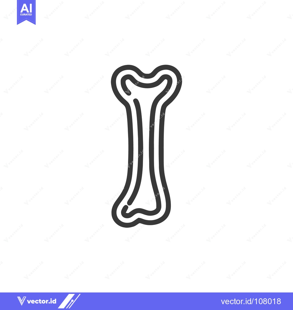 Premium Vector dari Stylized Bone Icon: Minimalist Anatomy Illustration on White