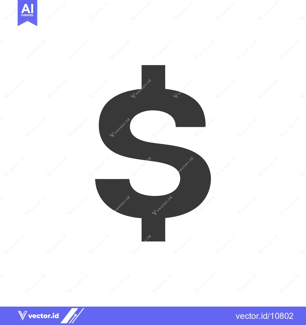 Premium Vector dari A Black and White Stylized Dollar Sign Icon