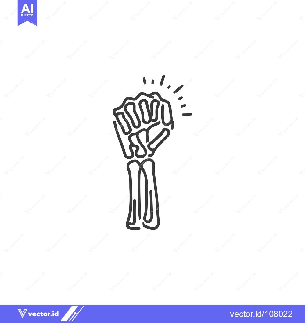 Premium Vector of Minimalist Line Art: Raised Fist Symbolizing Power and Resistance on W