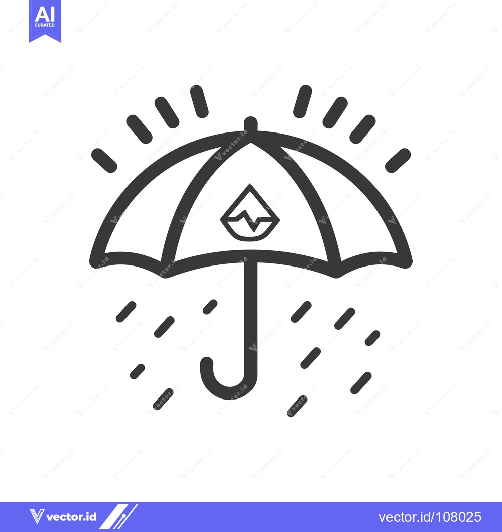 Premium Vector dari Umbrella Protecting a Water Drop from Rain