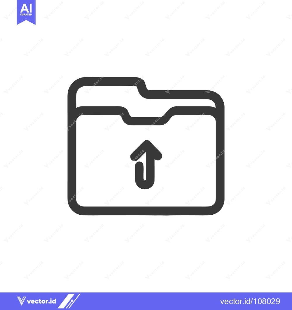Premium Vector of Upload File Icon: Simple Outline of Folder with Arrow