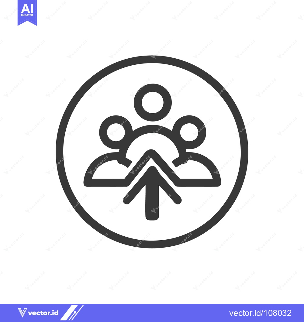 Premium Vector dari Teamwork Growth Icon: Upward Arrow Symbolizing Collective Success in C