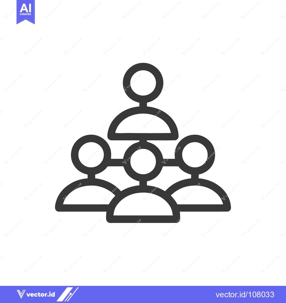 Premium Vector dari Hierarchical Team Structure Icon: Connected People in Organizational C